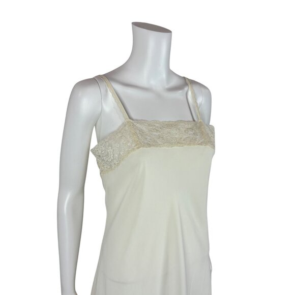 Lord & Taylor Slip Dress Women's Extra Small Cream Vintage Style Lace Lingerie - Picture 5 of 10